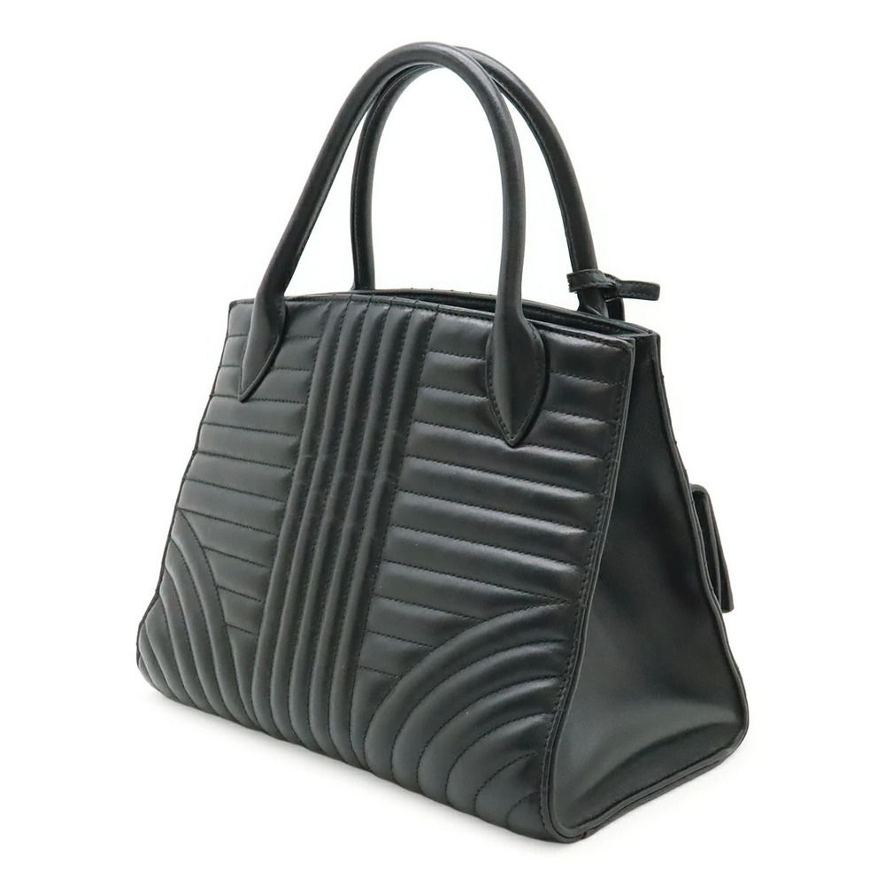 Prada Black Black Strap Shoulder Leather Handbag Diagram Nero Black